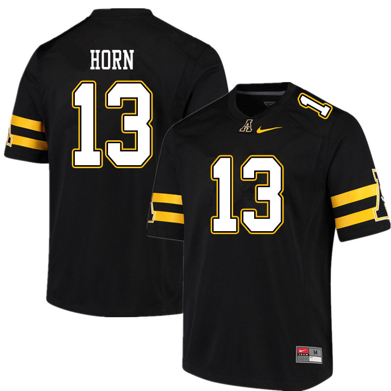 Men #13 Christan Horn Appalachian State Mountaineers College Football Jerseys Sale-Black